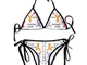 Zcfhike Women's Bikini Set Swimming Costumes for Fuck Cancer Flower Print