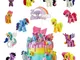 Siphus Decorazioni Torta Compleanno, 13 Pezzi Unicorno Topper Torta Compleanno, Unicorno D...