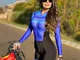 Tuta da ciclismo donna Triathlon Scimmia Pantaloni a maniche lunghe Maglia da bici Tuta sp...