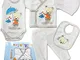 QAR7.3 Completo Vestiti Neonato 0-3 mesi - Set Regalo, Corredino da 5 pezzi: Body, Pigiama...