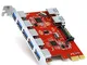 CSL -7 Porte USB 3.0 PCI Express - PCIe Controller - 5 Porte 5 Esterne 2 Interne - Presa d...