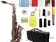 ammoon Professionale Red Bend Bronzo Eb E-flat Modello Alto Saxophone Sax di Shell Chiave...