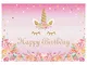 LUOEM Unicorno a tema Photo Background Unicorno Birthday Party Photo Background per bambin...