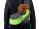 Ducomi Pets My VIP Pet Borsa trasportino a Spalla per Cane e Gatto con Tracolla (Green, L)