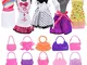 Asiv 25 pz Fashion Abbigliamento e Essenziale per Bambole Barbie Regali (5 Mini Carina Abi...