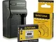 PATONA 3en1 Caricabatteria + Batteria VW-VBX070 compatibile con Panasonic, Pentax D-Li88,...