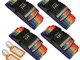 4 pezzi Cinture per valigie arcobaleno luggage Straps con lucchetto a combinazione con fib...