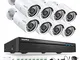 SANNCE POE Kit Videosorveglianza 5MP POE NVR 8 Canali 8 POE Camera Sorveglianza 2MP Video...