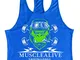 Muscle Alive Uomo Fitness sotto Maglie Sportive Canotta Bodybuilding Palestra Allenarsi St...