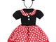 IMEKIS Ragazza Bambina Abito a Pois Neonata Principessa Bowknot Minnie Vestire Fantasia Fe...