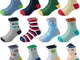 HBselect 12 paia di Calzini Antiscivolo Bambino Calze Elastiche Neonato Unisex Calzini Mor...