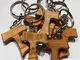 IL SOLE Portachiavi Tau in legno di ulivo, Croce San Francesco Assisi 30 pezzi 3 cm