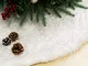 GIGALUMI Gonna per Albero di Natale 150 cm Bianco Pelliccia Sintetica Albero Mat Tappeto B...