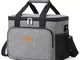 Lifewit 15L (24 anatroccola) Borsa termica per pranzo, scuola, spiaggia, picnic (grigio)