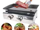 YF-SURINA Plancha Flame Gas Table Grill Gastro Padella con piastra in acciaio smaltato e 3...