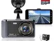 Dash Cam, Abask Doppia Telecamera per Auto, 4 Pollici FHD 1080P Visione Notturna, Obiettiv...