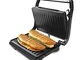 Taurus Grill & Toast, mini tostapane, 700 W, piastra antiaderente, 23 x 14,5 cm, nera