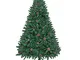 GIGALUMI Albero di Natale artificiale, verde, 180 cm, 1100 punte, con rami e pigne incluso...