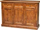 Biscottini Credenza cucina Made in Italy in legno massello - Credenza soggiorno 156x45x103...