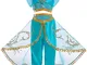 FYMNSI Vestito Jasmine Costume Bambina Carnevale Cosplay Ragazze Arabo Aladdin Principessa...