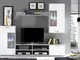 AVANTI TRENDSTORE - Felipe - Parete da soggiorno in laminato di colore bianco e cemento d'...