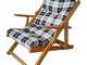 Totò Piccinni Poltrona Sedia Sdraio Harmony Relax in Legno Pieghevole 3 Posizioni (Blu Sca...