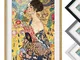 Bilderwelten Quadro murale - Gustav Klimt - Donna con ventaglio - Quercia Naturale 40 x 30...