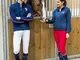 EQUIT ' M equestre Adulti Chenille Zip Collo Alto Righe Giacca Concorso - Navy, 36" Chest