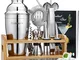 Godmorn Cocktail Shaker Set,14 + 1 Pezzi Kit da Barman in Acciaio Inox,Set di Strumenti Ba...