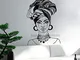 supmsds Art Woman Head Turban Adesivi murali Moda Viso Tatuaggi Divano Sfondo Adesivo mura...