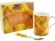 Lesser & Pavey Vincent Van Gogh Girasole Tazza, sottobicchiere e Cucchiaio, Giallo/Arancio...