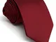 Shlax&Wing Tinta Unita Rosso Nozze Cravatta da uomo Classic Fashion 147cm