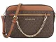 Michael Kors Women's Jet Set Item LARGE EAST WEST CHAIN Crossbody (BROWN/SOFTPINK)