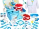 BUYGER Giochi Valigetta Dottore Bambini con Costume, Kit Medico Dentista Giocattolo Inferm...