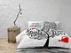 Italian Bed Linen Parure Copripiumino Shine in Stampa Digitale, Made in Italy, 100% Cotone...