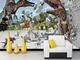 3D stereoscopico modello di mattoni Dinosauro muro rotto Grande muro dipinto Cafe Restaura...