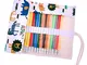 JZK Set 36 pastelli colorati matite colorate con custodia portamatite arrotolabile in tela...