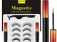 Ciglia Magnetiche Con Eyeliner Magnetico Kit, 5 Paia Di Ciglia Finte Naturali E Di Lunga D...