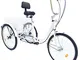 LENJKYYO 3 ruote bicicletta triciclo adulto 24" 6 velocità con cestino 3 ruote triciciclo...