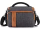 DOMISO Borsa a tracolla per fotocamera Reflex e accessori impermeabile Custodia adatta a N...