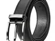 NEWHEY Cintura Uomo Pelle Nero Casual Eleganti Jeans Cintura con Perforatore e Confezione...