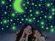 Adesivi da Parete Fluorescenti, 581 pezzi Stickers di Stelle e Luna, Autoadesivo Luminoso...