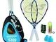 Speedminton, Set di Racchette e Accessori per Speed Badminton, con Zaino e 8 Coni