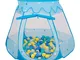 Selonis Tenda 105X90cm/200 Palline Castello Con Palline Colorate Per Bambini, Blu:Turchese...