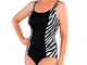 Lycra ® Slimming Black and Zebra Swimsuit - One piece - Size XL 16/18