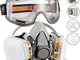 Faburo 14pz Respiratore Kit Maschera Antigas Gas Semimaschera con Goggle Doppio Filtro Pro...