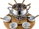 Style'n Cook Alexa - Set per fonduta, Acciaio Inox e Legno, 18 cm