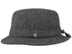 BUGATTI Cappello Windstopper Herringbone in Lana Invernale 60 cm - Antracite