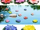 Perfetsell - Fiori galleggianti per laghetti, in schiuma artificiale, fiori di loto galleg...