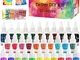 Tie Dye Kit, KNMY 32 Colori per Tessuti Permanenti a Cravatta Kit di Tinture per Tessuto,...